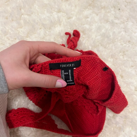 Red Knit Tank Top - Picture 3 of 3